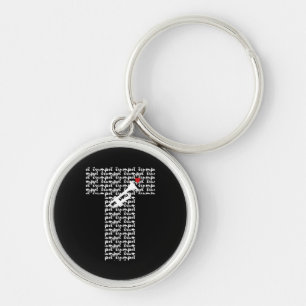 Trumpet Letter T Key Ring