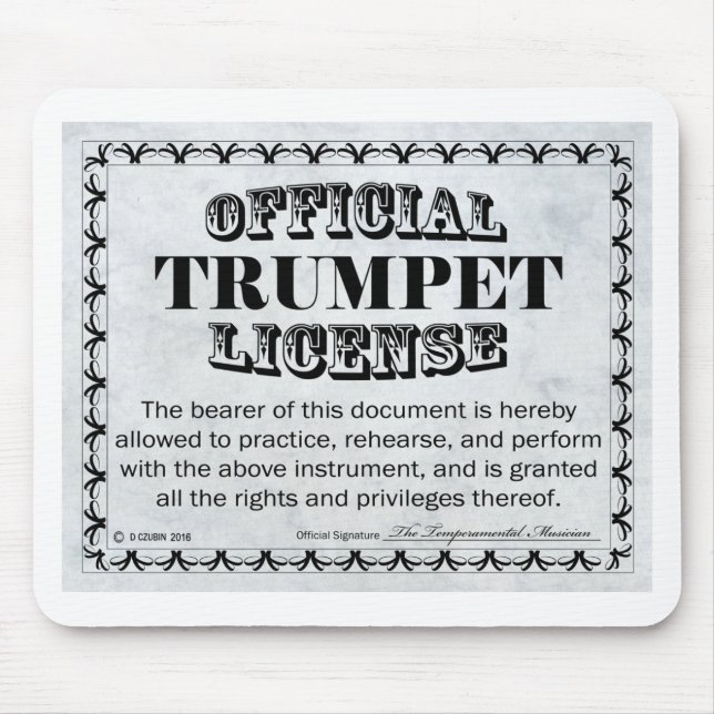 Trumpet License Mouse Mat (Front)