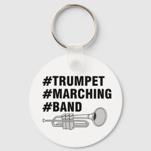 Trumpet Marching Band Hashtags Key Ring