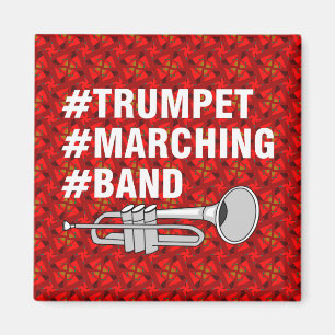 Trumpet Marching Band Hashtags Magnet