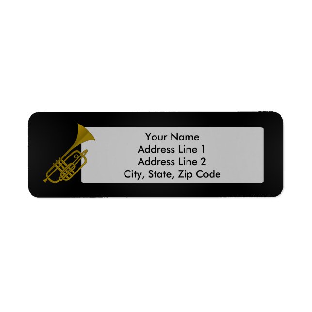 Trumpet music cartoon Labels (Front)