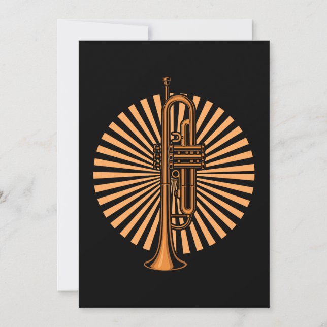 Trumpet Music Instrument Orchestra Band Jazz Gift Invitation (Front)