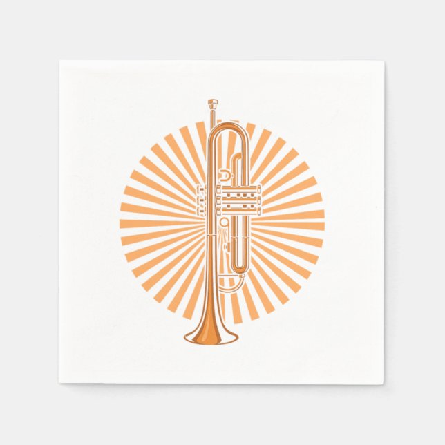 Trumpet Music Instrument Orchestra Band Jazz Gift Napkin (Front)