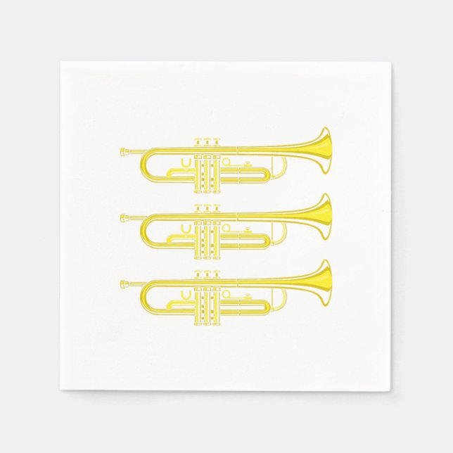 Trumpet Music Jazz Musical Instrument Band Gift Napkin (Front)