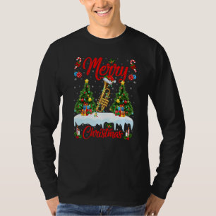 Trumpet Music Lights Xmas Tree Santa Trumpet Chri T-Shirt