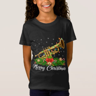 Trumpet Music Lover Matching Santa Hat Trumpet Chr T-Shirt