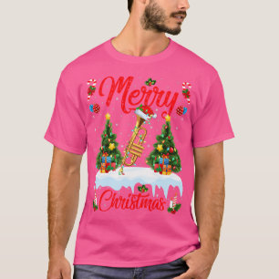 Trumpet Music Lover Xmas Lighting Santa Trumpet Ch T-Shirt