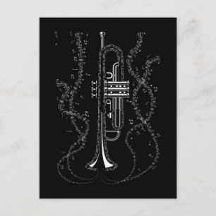 Trumpet Music Notes Instrument Musician Trumpeter Postcard