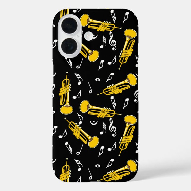Trumpet Music Notes Pattern Case-Mate iPhone Case (Back)