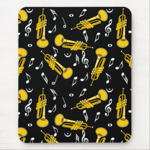 Trumpet Music Notes Pattern Mouse Mat