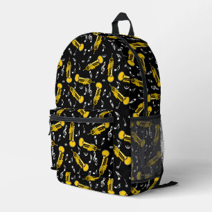 Trumpet Music Notes Pattern Printed Backpack