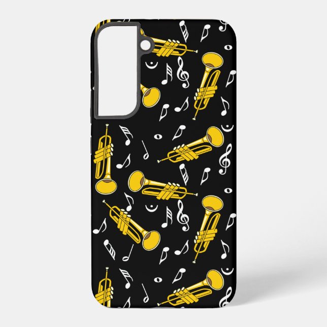 Trumpet Music Notes Pattern Samsung Galaxy S22+ Case (Back)