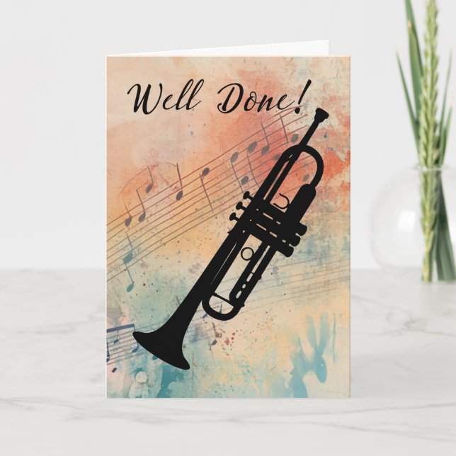 Trumpet Music Performance Congratulations Card (Front)
