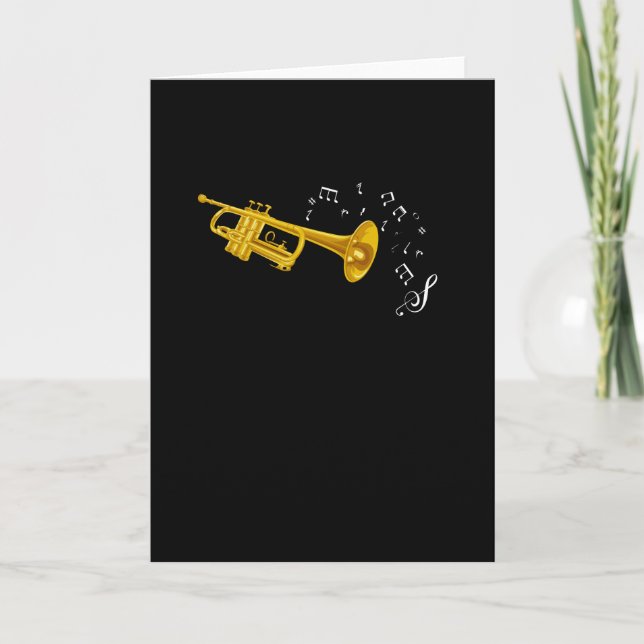 Trumpet Music Sheet Musician Jazz Card (Front)