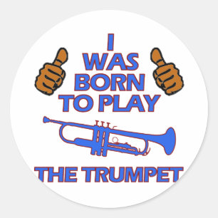 trumpet Musical designs Classic Round Sticker