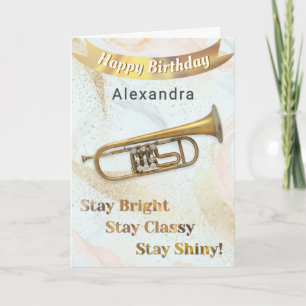 Trumpet Musical Instrument Personalised Birthday Card