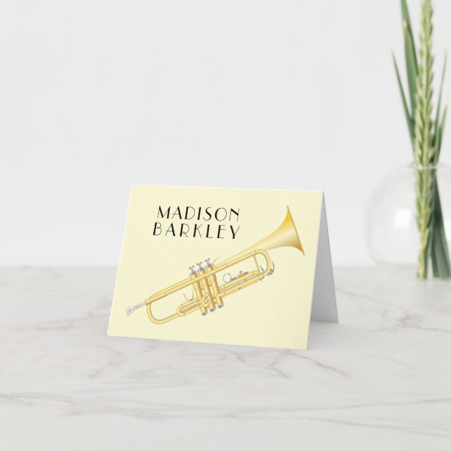 Trumpet Musician Band Teacher Note Card (Front)