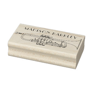 Trumpet Musician Band Teacher Rubber Stamp
