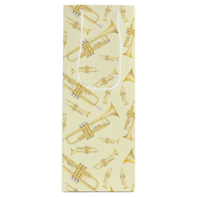 Trumpet Musician Band Teacher Wine Gift Bag (Front)