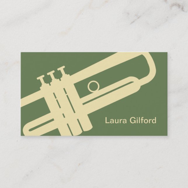 Trumpet Musician Teacher Player Studio Music Business Card (Front)