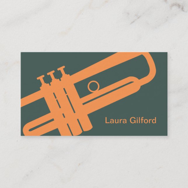 Trumpet Musician Teacher Player Studio Music Business Card (Front)
