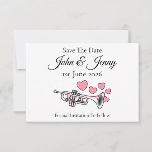Trumpet Musician Wedding Save The Date