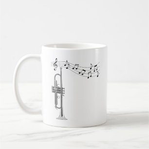 Trumpet Musician With Music Notes Coffee Mug