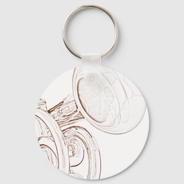 Trumpet or Cornet Keychain or Key Chain (Front)