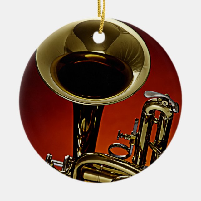 Trumpet or Cornet Round Ornament (Front)