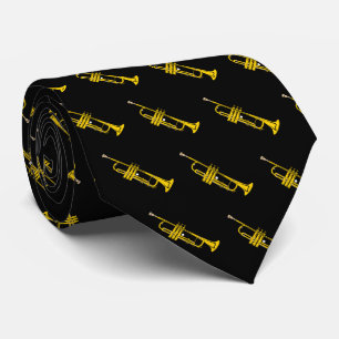 Trumpet Pattern on Black Tie