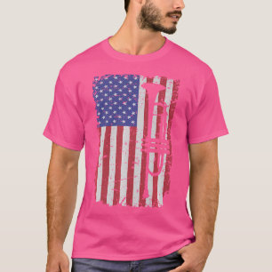 Trumpet Player American Flag Band Jazz Student G T-Shirt