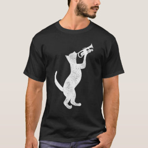 Trumpet Player Cat Vintage T-Shirt