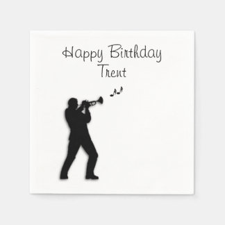 Trumpet Player Custom Birthday Napkin
