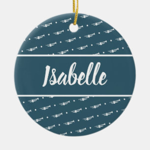 Trumpet Player Gift Custom Personalised Musician Ceramic Tree Decoration