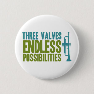 Trumpet Player Gift Three Valves Music Band 6 Cm Round Badge