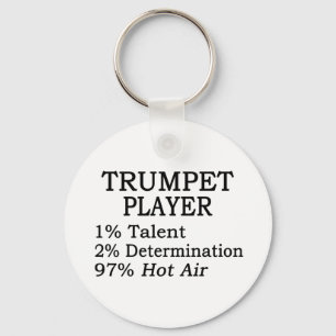 Trumpet Player Hot Air Key Ring