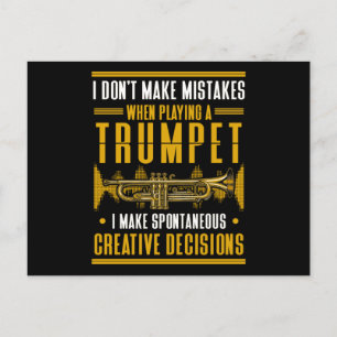 Trumpet Player Humour Jazz Music Postcard