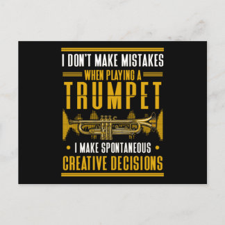 Trumpet Player Humour Jazz Music Postcard