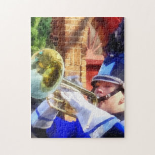Trumpet Player in Marching Band Jigsaw Puzzle