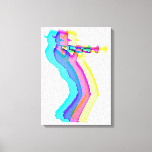 Trumpet Player Jazz Music Canvas Print (Front)
