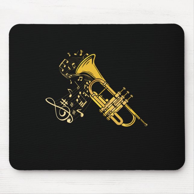 Trumpet Player Jazz Music Gift Big Band Trumpet Mouse Mat (Front)