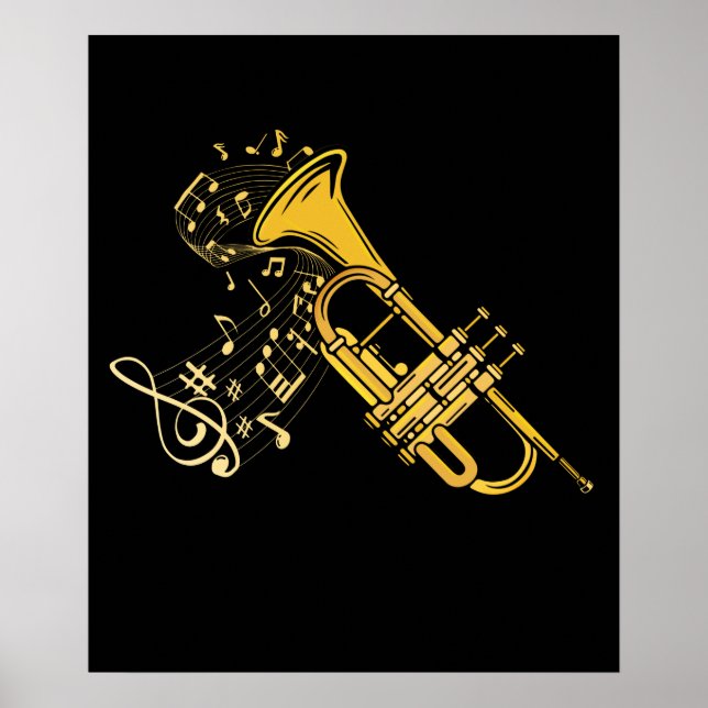 Trumpet Player Jazz Music Gift Big Band Trumpet Poster (Front)
