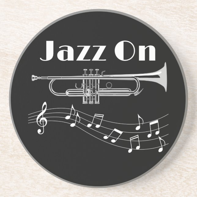 Trumpet Player Jazz On Coaster (Front)