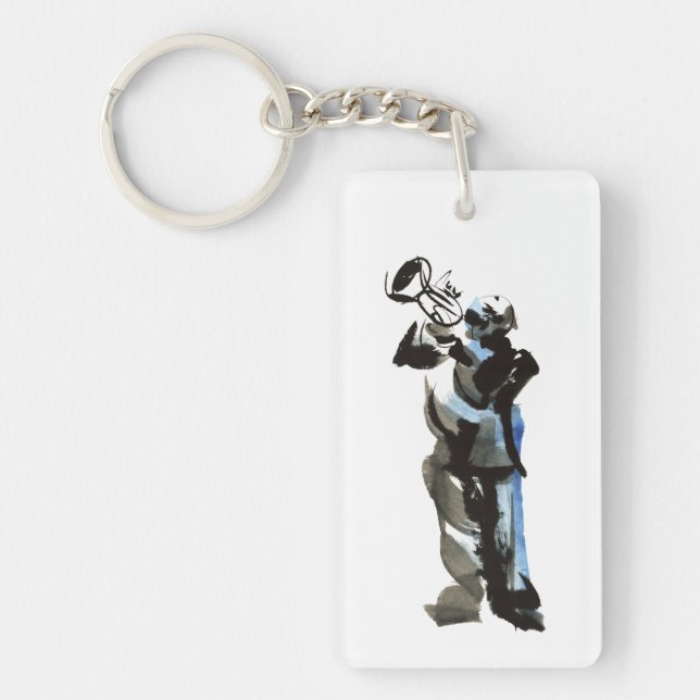 Trumpet Player Key Ring (Front)