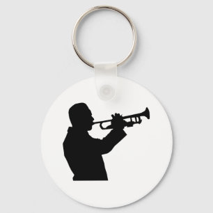 Trumpet Player Key Ring