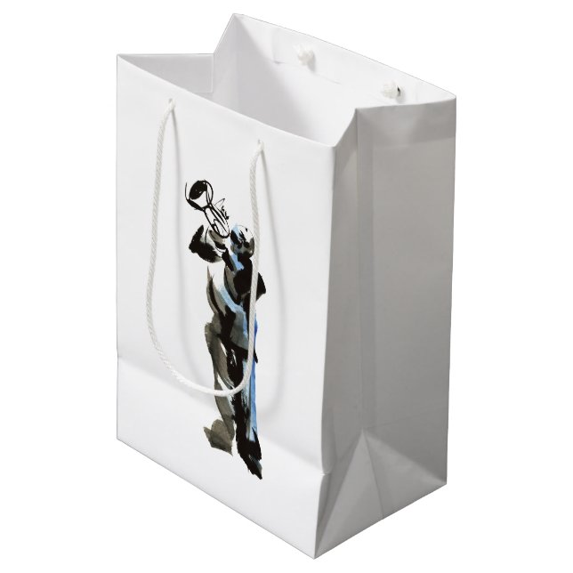 Trumpet Player Medium Gift Bag (Front Angled)
