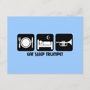 trumpet player postcard