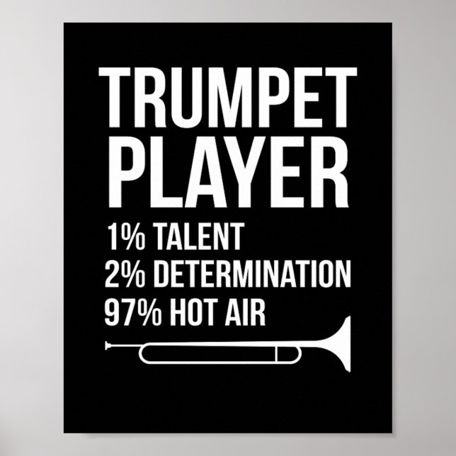 Trumpet Player Repeat Musicans Instrument Poster (Front)