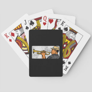 Trumpet Player Retro Trumpet Jazz Music Playing Cards