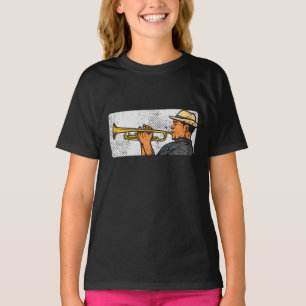 Trumpet Player Retro Trumpet Jazz Music T-Shirt